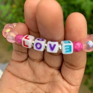 Stretch Hand Crafted Spell out Love Bracelet